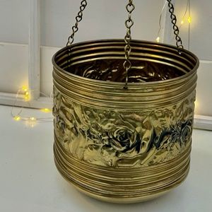 Vintage Brass Flower Pot